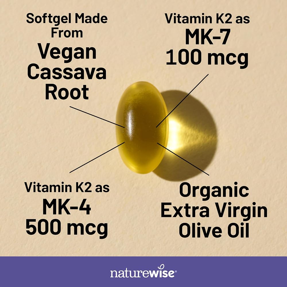 NatureWise Vitamin K2 MK-7 and MK-4 - Enhanced Bioavailability