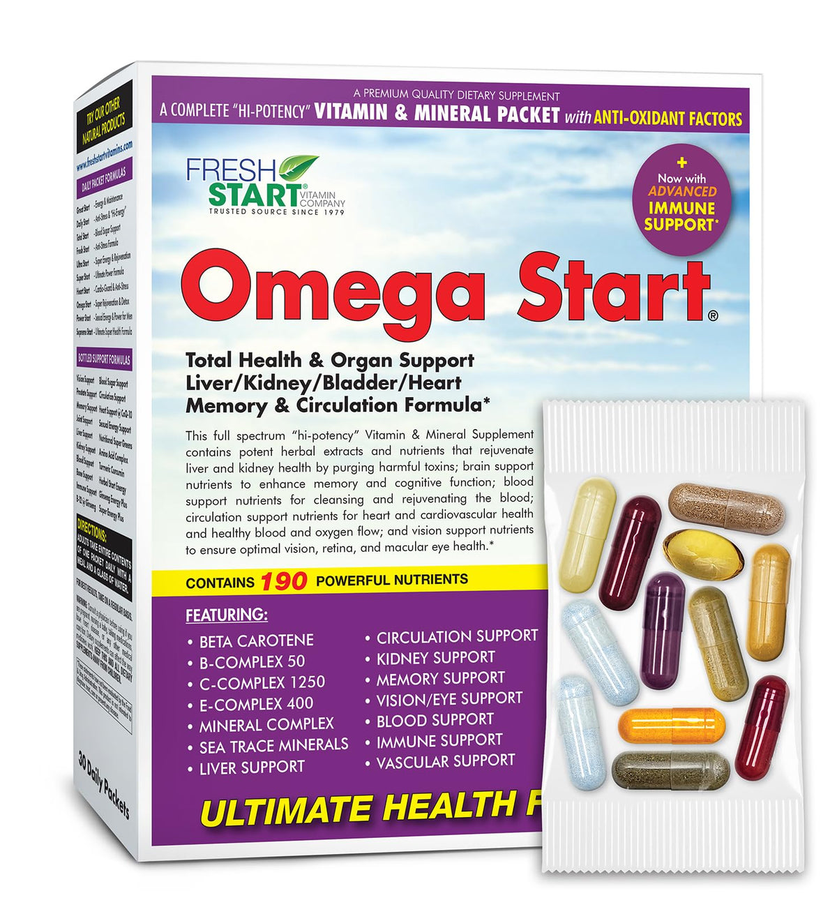 Fresh Start Omega All-in-One Daily Vitamin Pack - 30 Packets