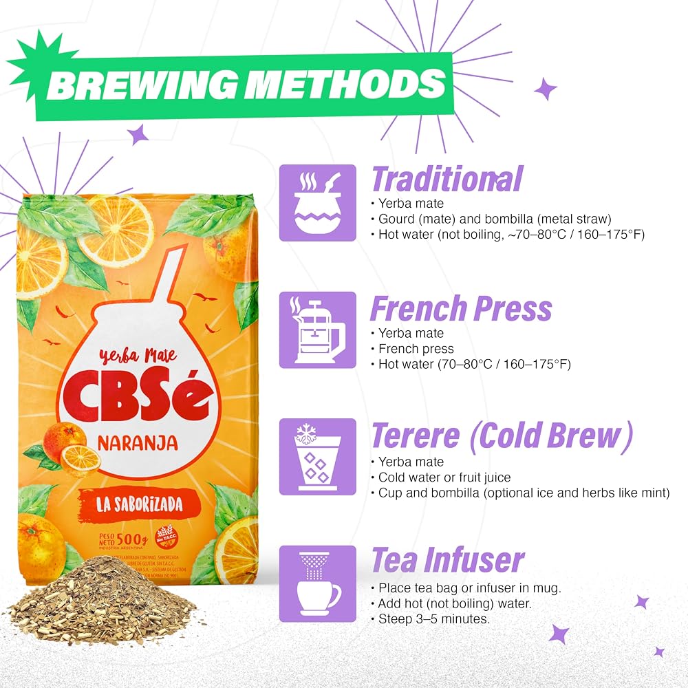 CBSé Yerba Mate Orange Flavor Loose Leaf Tea - 500g - image 2