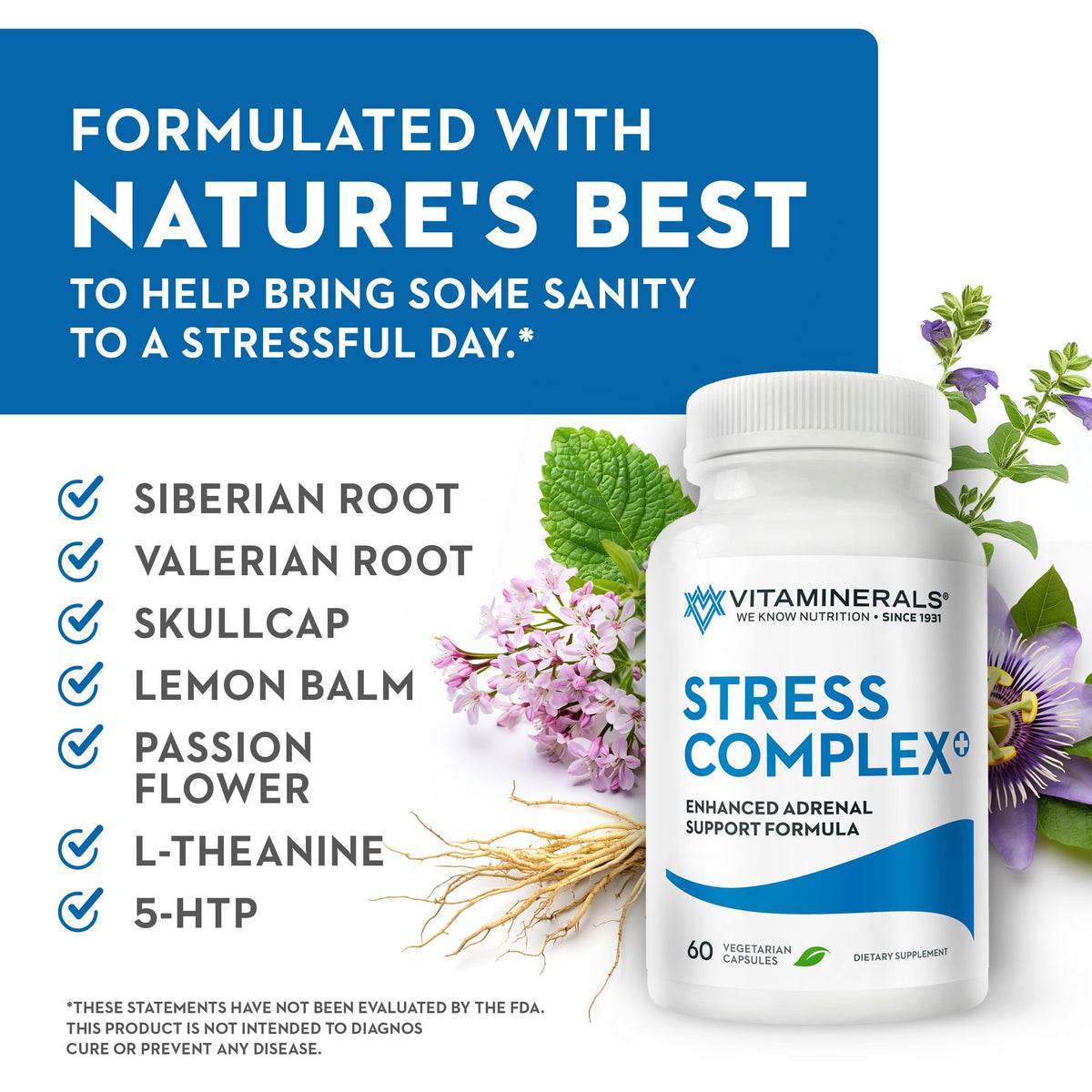 Vitaminerals 39 Stress Complex Adrenal Support - 60 Capsules - image 4