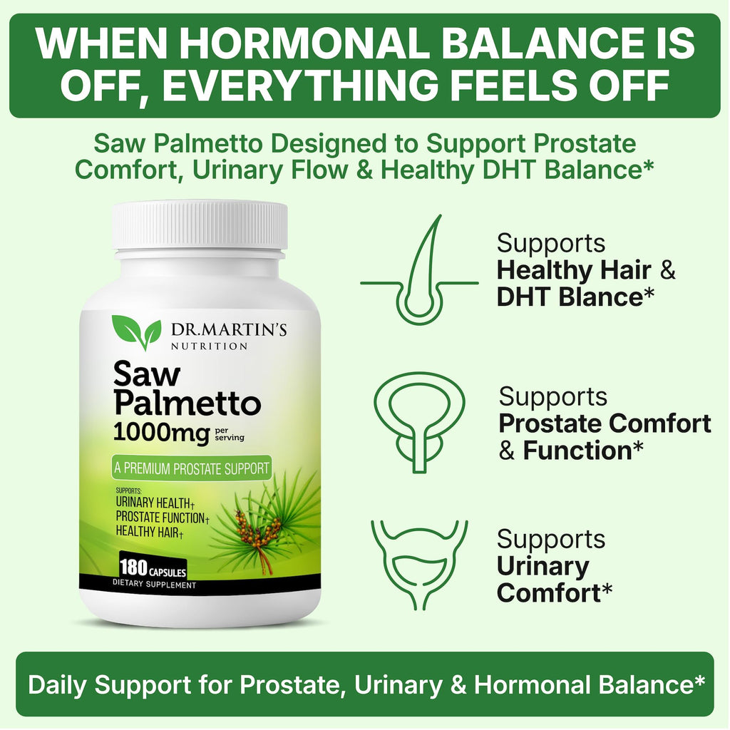 DR. MARTIN'S NUTRITION Saw Palmetto 1000mg - 180 Capsules - image 3