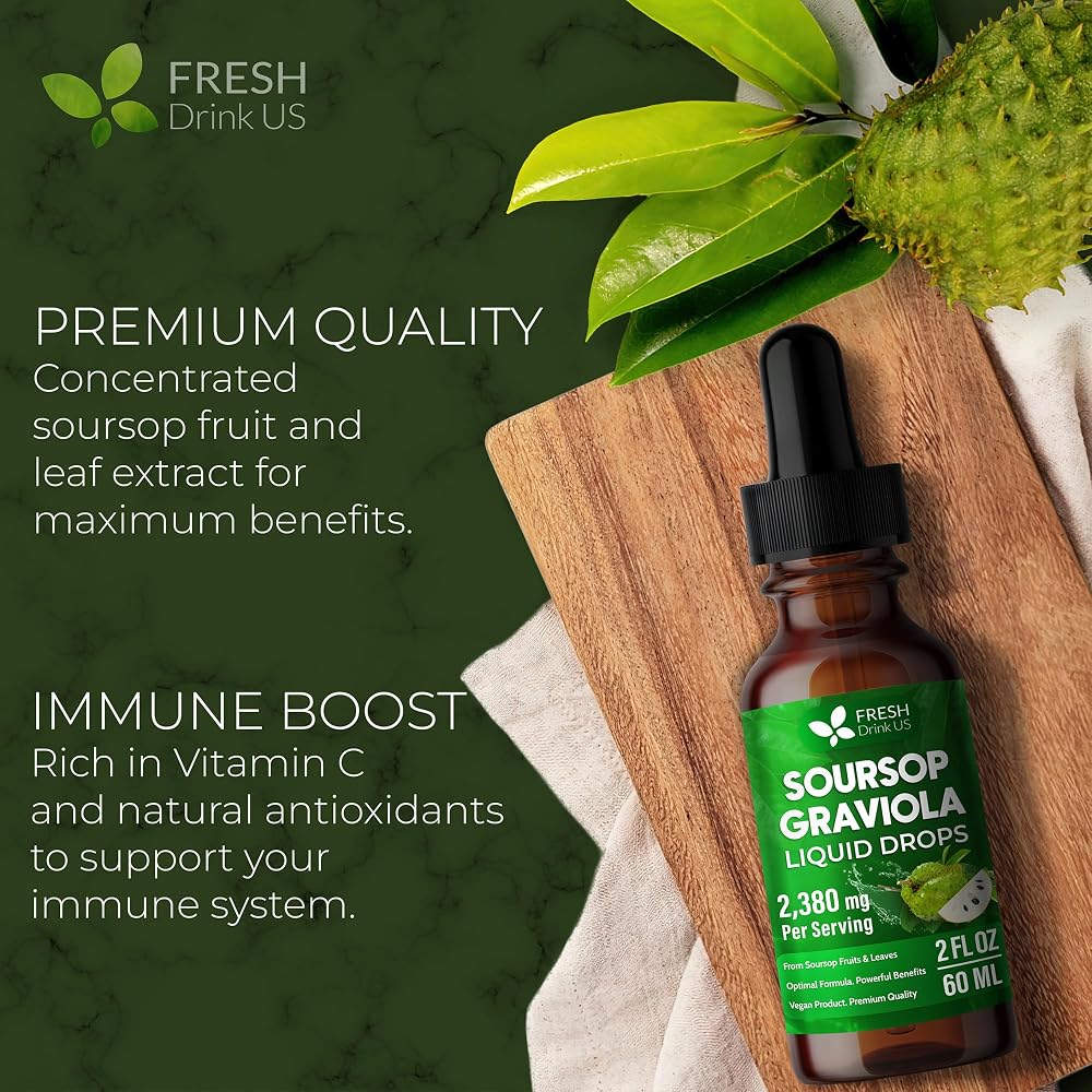 FRESHDRINKUS Soursop Graviola Extract Liquid - 2 fl oz - image 2