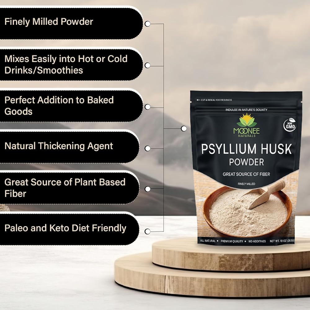 Moonee Naturals Psyllium Husk Powder - 10 oz - image 2