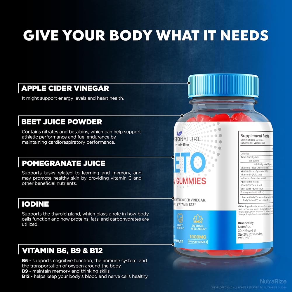 NutraRize Keto Nature ACV Gummies Apple Cider Vinegar - 180 Gummies - image 5