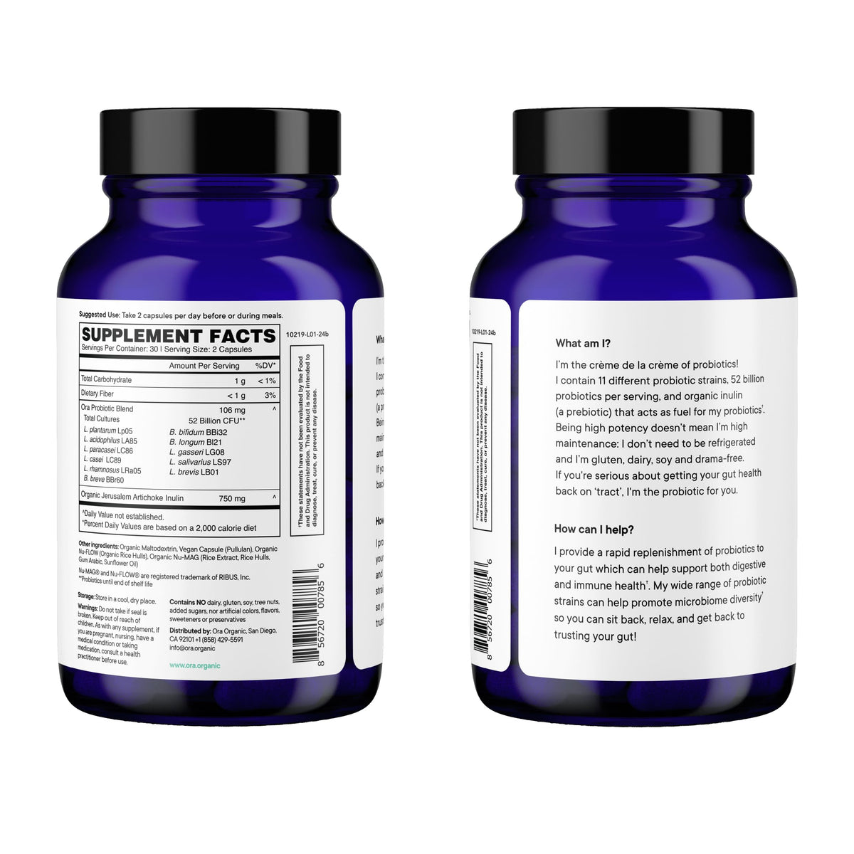 Ora Organic Probiotics with Prebiotics 52 Billion CFU - 60 Capsules - image 9