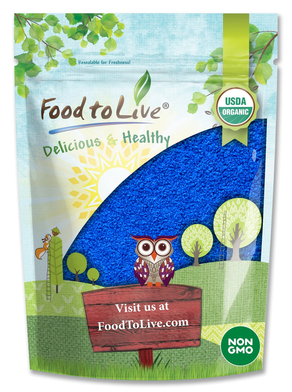 Food to Live Organic Blue Spirulina Powder - 64 Ounce