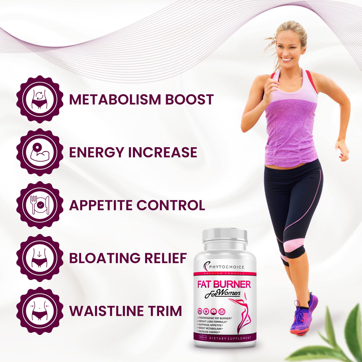 PHYTOCHOICE Fat Burner for Women with Raspberry Ketones - 60 Capsules - image 2