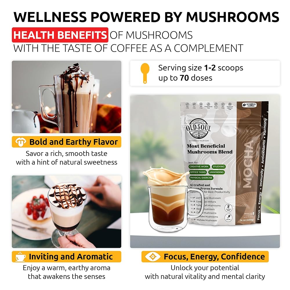 MIXES OLDSOUL OldSoul Superfood Mushrooms Black Coffee Blend - 14 oz - image 2