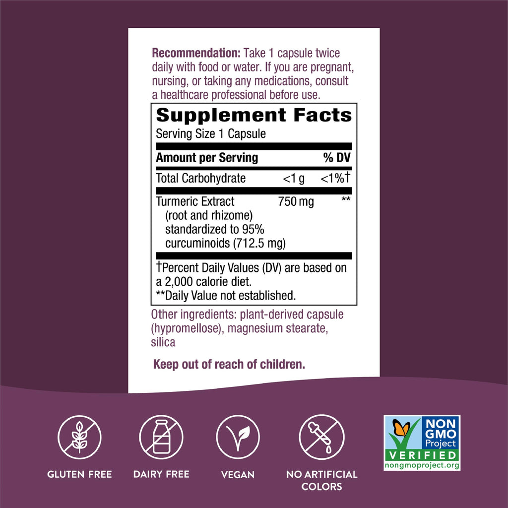 Nature's Way Turmeric Max Potency Extract Joint Support - 120 Vegan Capsules - image 2