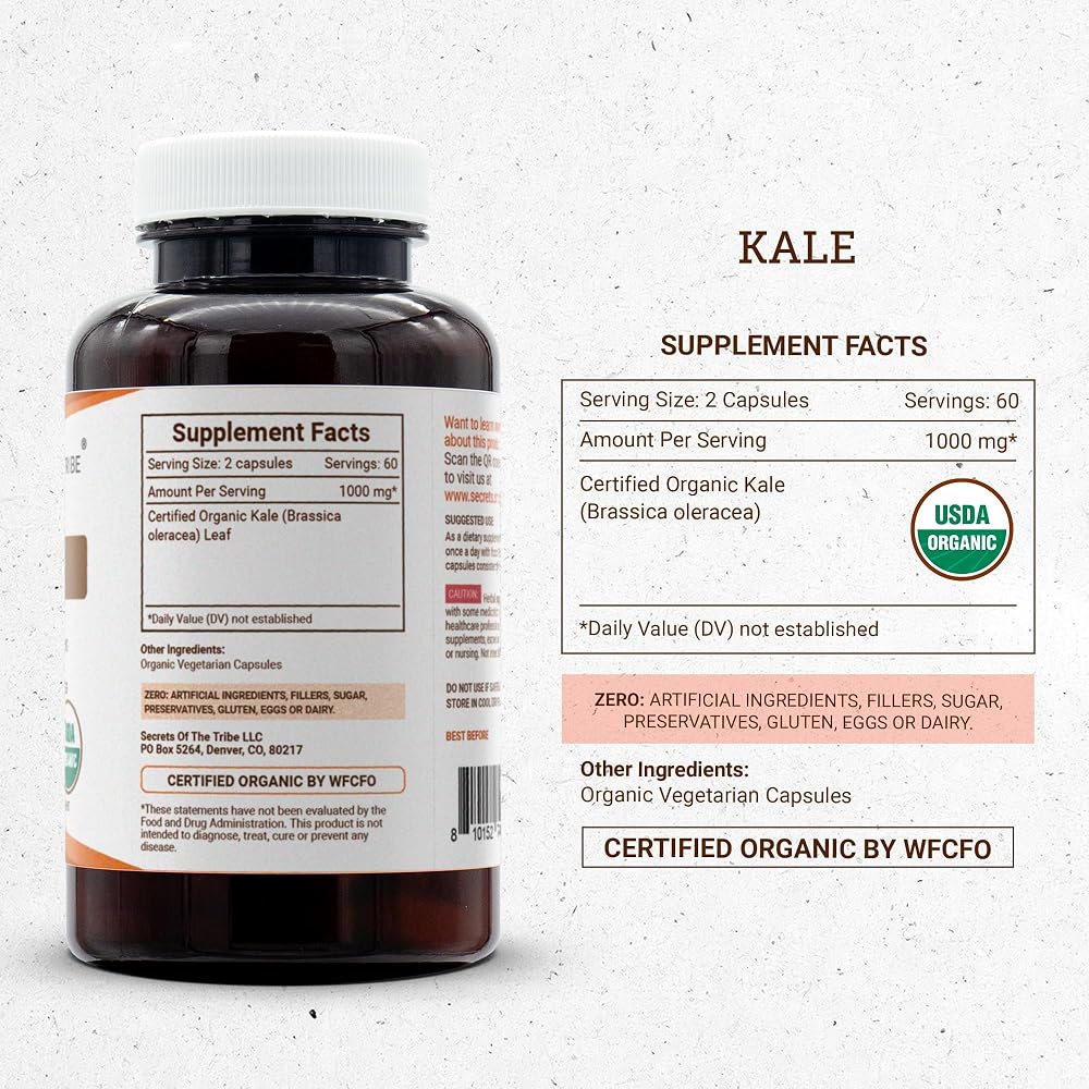Secrets of the Tribe Kale USDA Organic Capsules