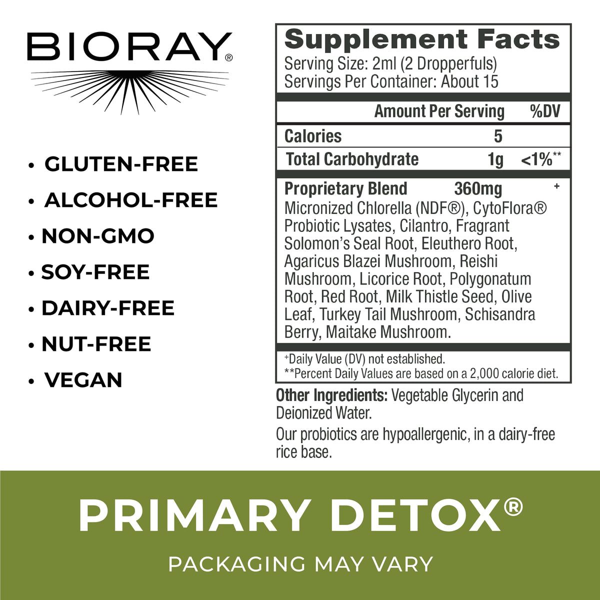 BIORAY Daily Primary Detox with Medicinal Mushrooms - 2 fl oz - image 2
