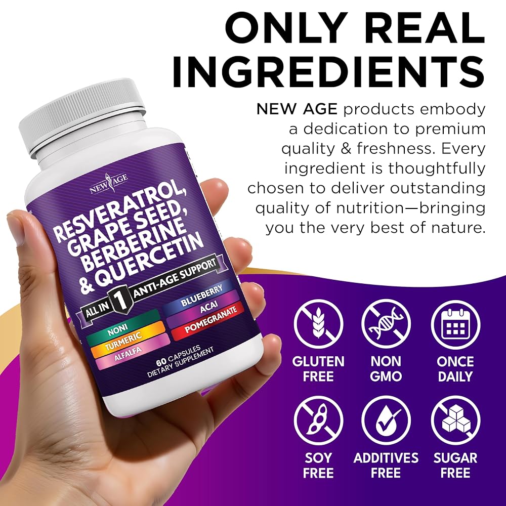 NEW AGE Resveratrol Polyphenol Supplement - 120 Capsules - image 6