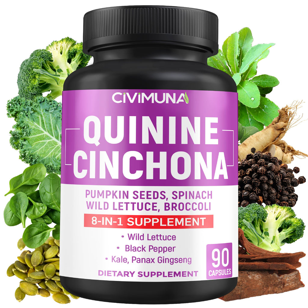 CIVIMUNA Quinine Cinchona Bark Capsules - 90 Count