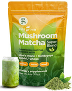 KIKI Green Mushroom Matcha Powder Super Blend - 4 oz