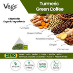 Vegs Turmeric Green Coffee Energy & Focus - 60 Pyramid Bags - image 2