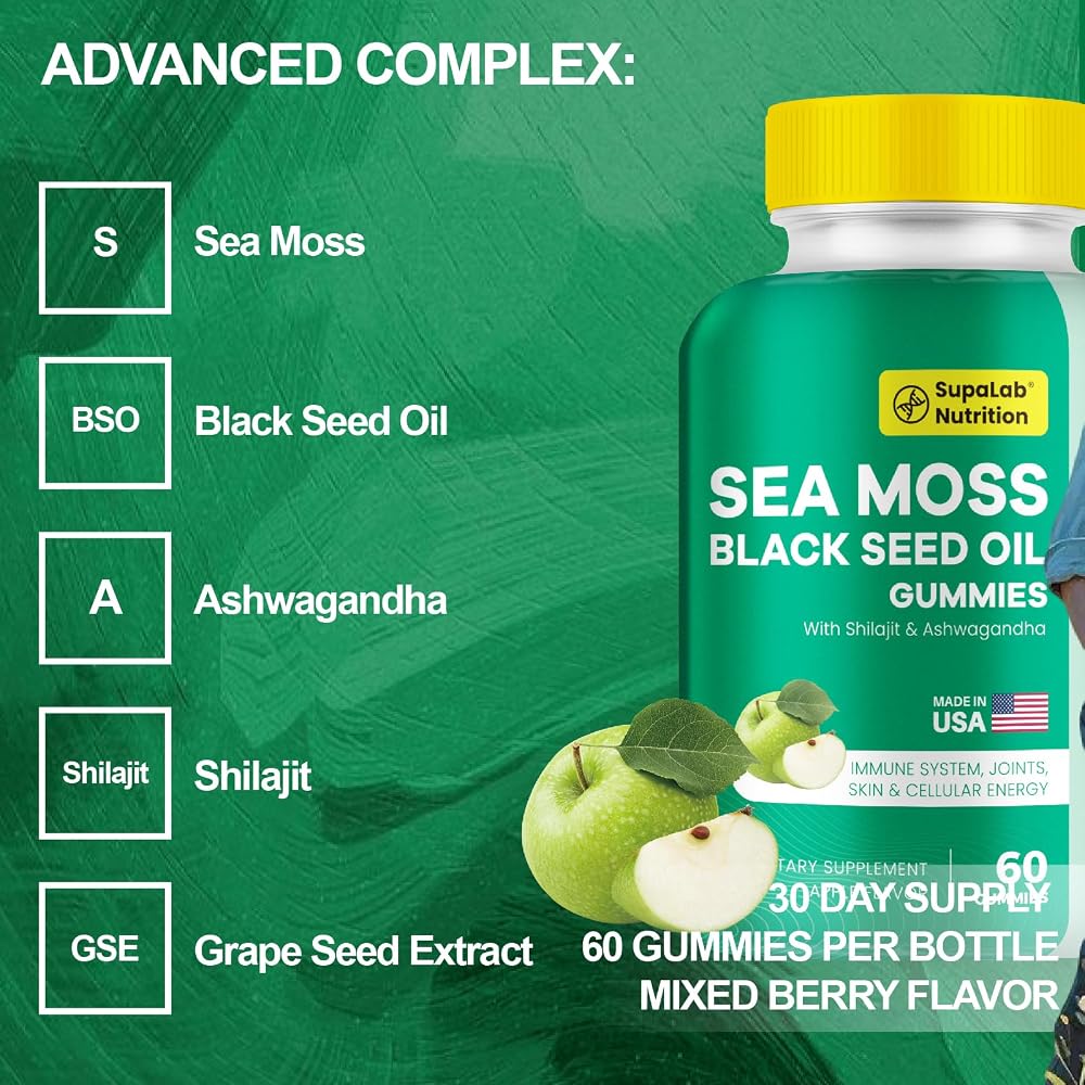 MEGNETA Sea Moss Gummies with Shilajit & Ashwagandha - 60 Gummies - image 4