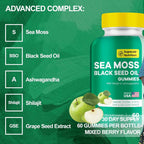 MEGNETA Sea Moss Gummies with Shilajit & Ashwagandha - 60 Gummies - image 4