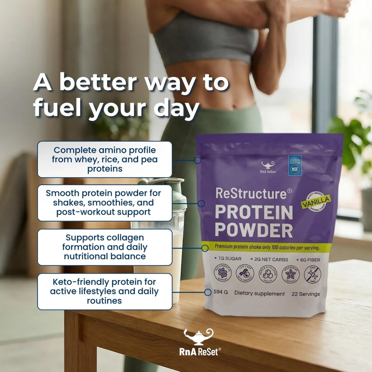RnA ReSet ReStructure Whey Protein Powder Vanilla - 594g - image 6