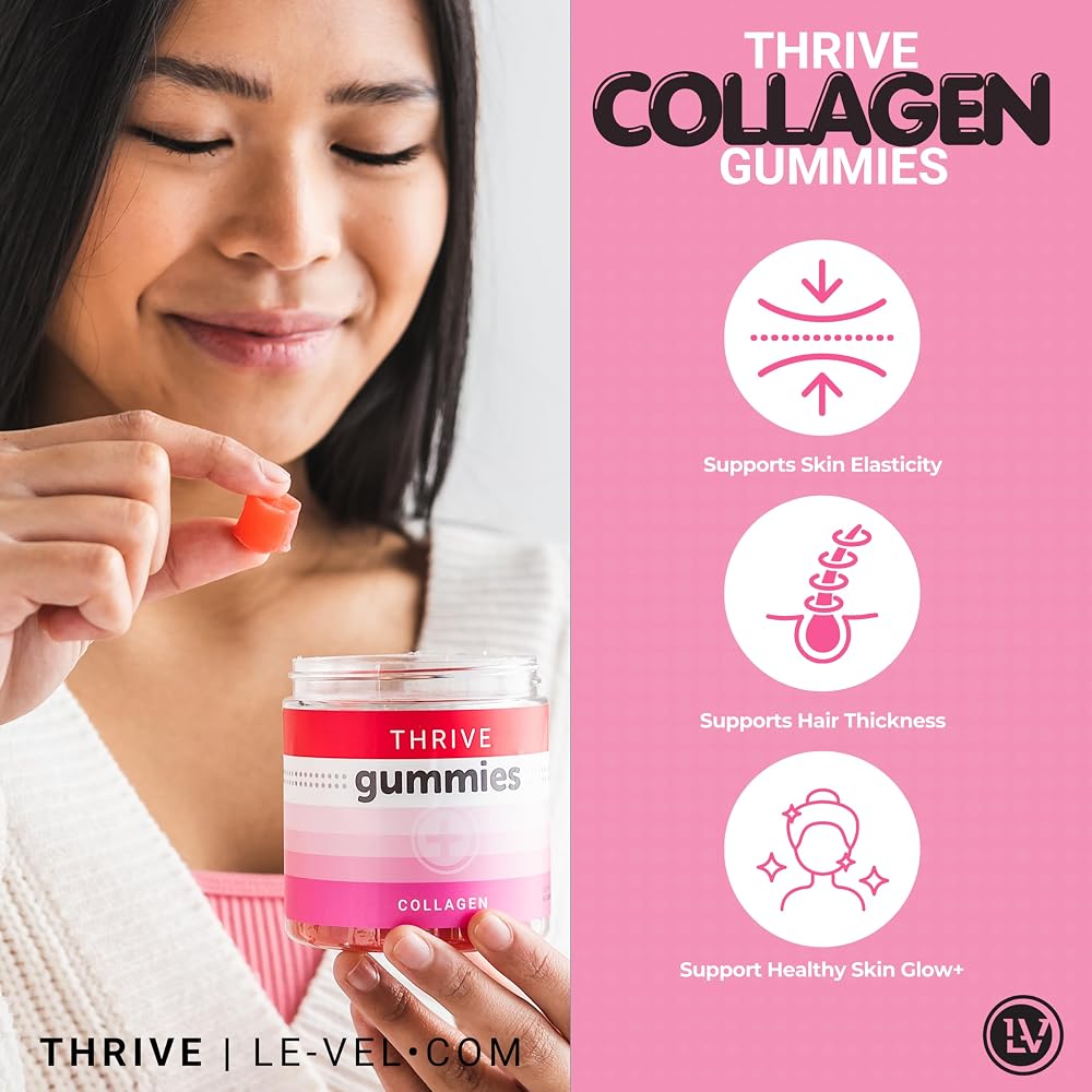 Le-Vel Thrive Collagen Gummies Hair, Skin & Nails Support - 60 Count - image 4