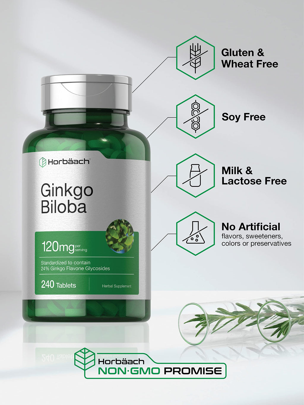 Horbäach Ginkgo Biloba 120 mg - 240 Tablets - image 4