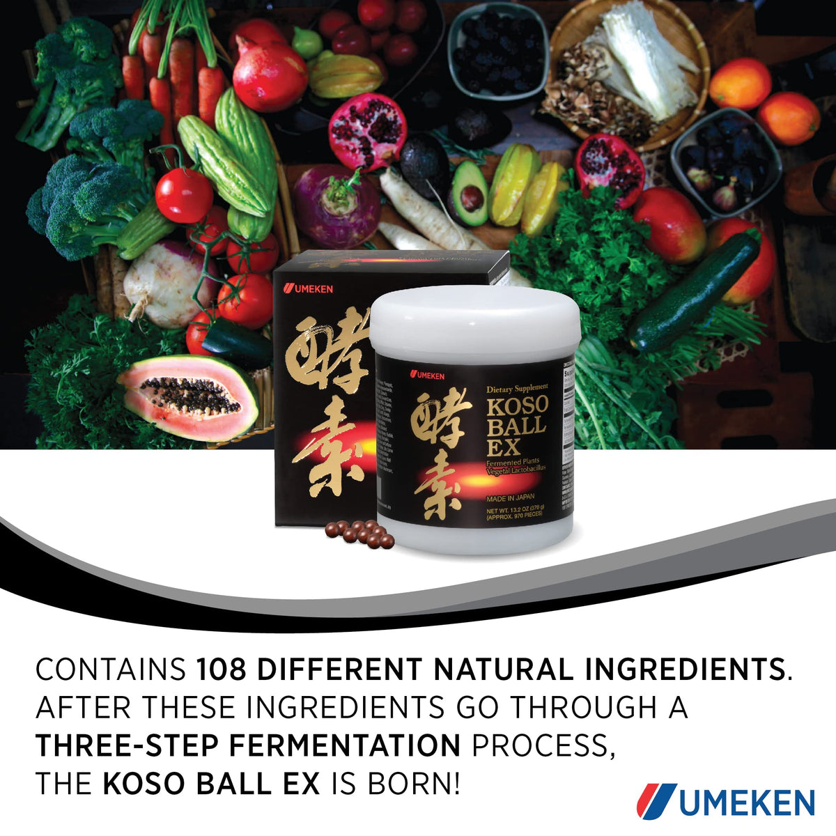 Umeken Koso Ball EX Fermented Fruits and Vegetables Extract - 13.2 oz - image 3