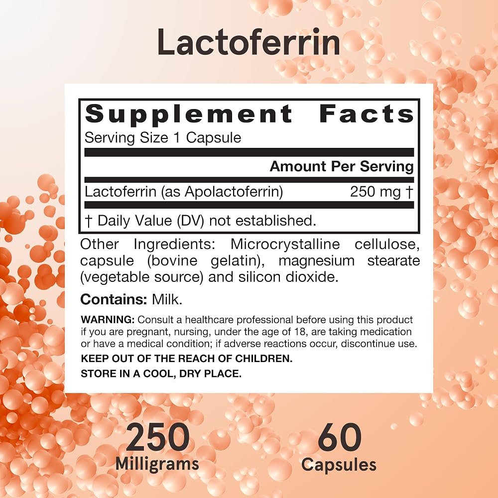 Jarrow Formulas Lactoferrin 250 mg Immune Support - 60 Capsules - image 6