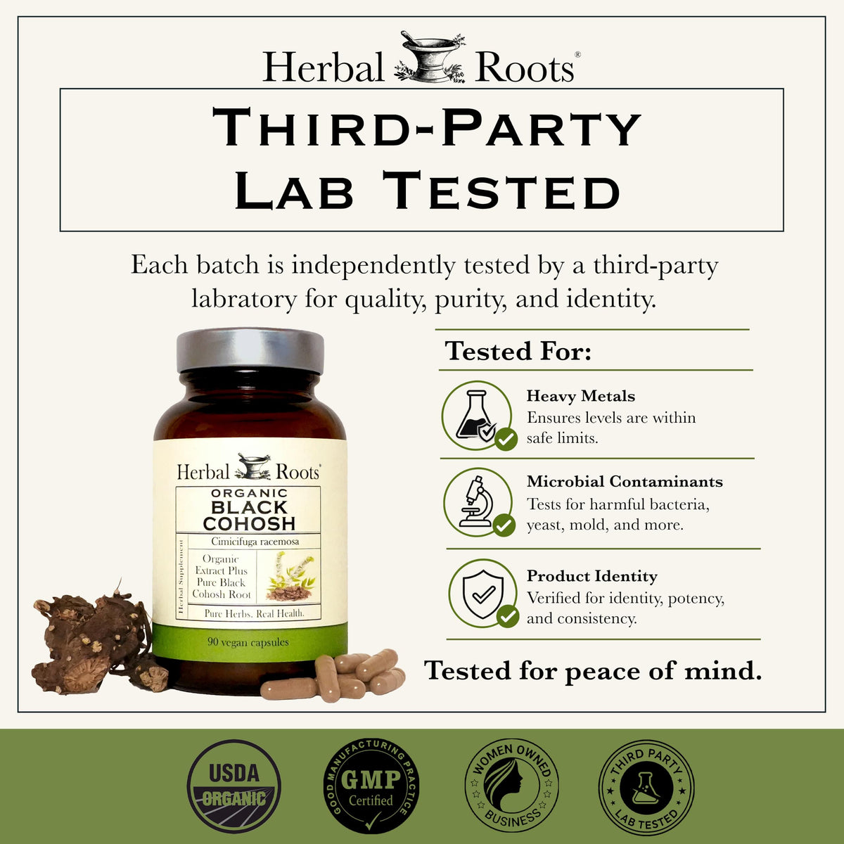 Herbal Roots Organic Black Cohosh Root Capsules - 90 Capsules - image 5