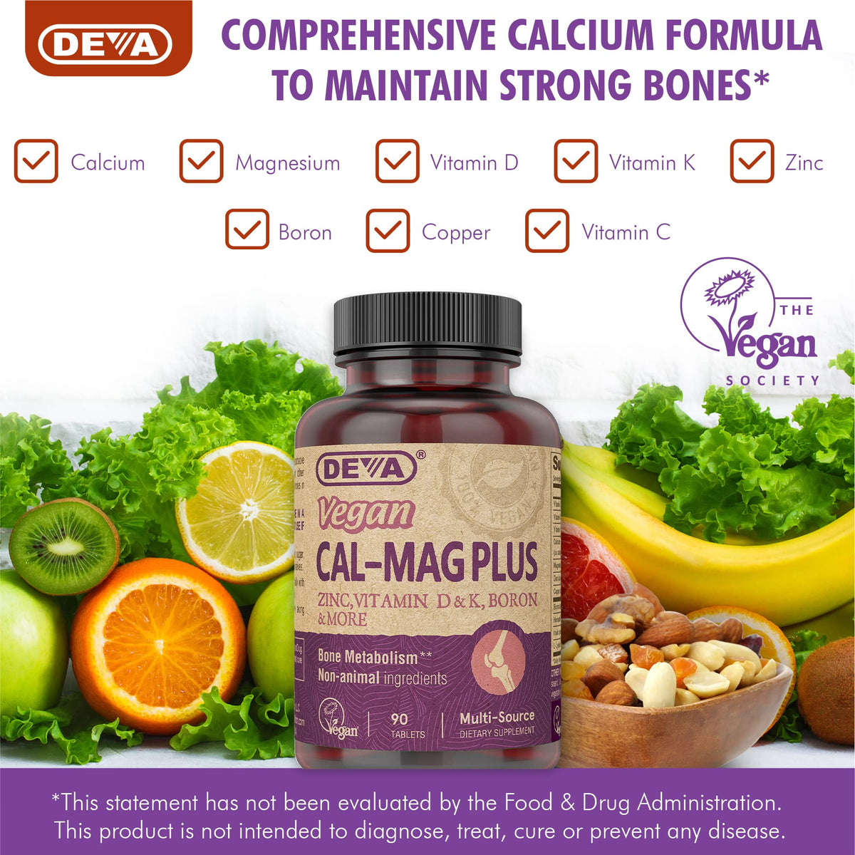 DEVA Vegan Calcium Magnesium Supplement with Vitamins - 90 Tablets - image 7