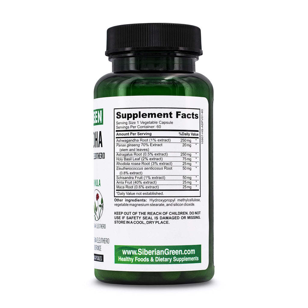 Siberian Green Ashwagandha Root with Astragalus & Eleuthero - 60 Capsules - image 5