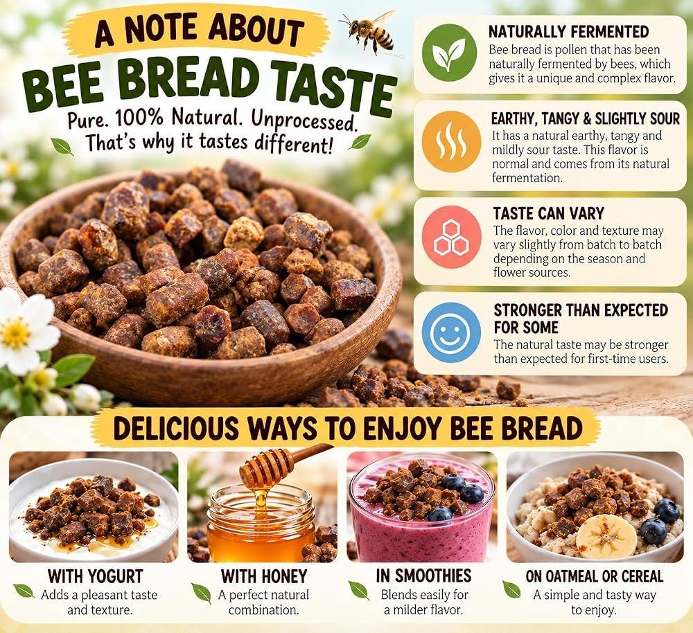 HONEYBEEZONE Raw Bee Bread Fermented Bee Pollen - 3.5 oz - image 2