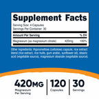 Nutricost Magnesium Citrate 420mg Serving (210mg Per Capsule)