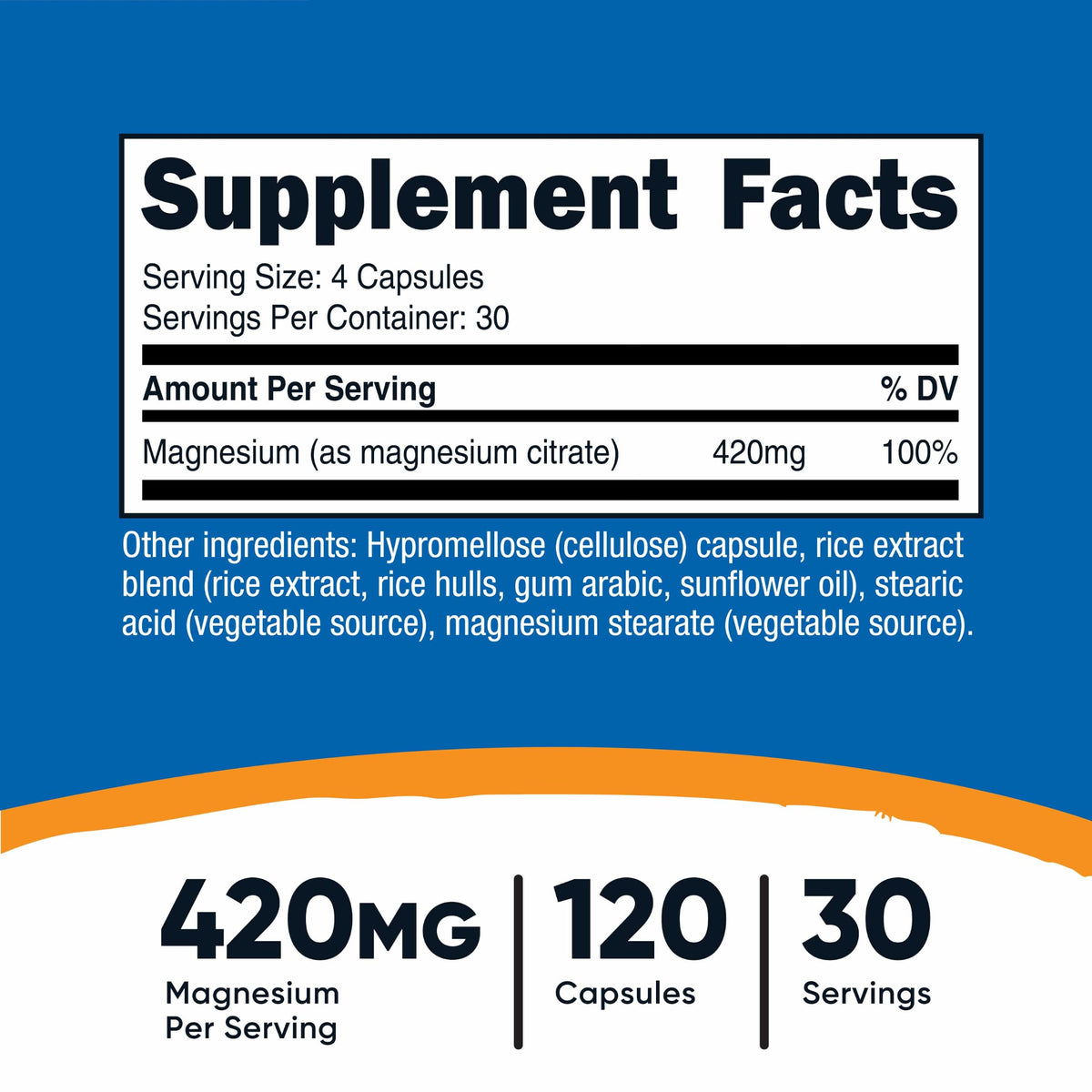 Nutricost Magnesium Citrate 420mg Serving (210mg Per Capsule)