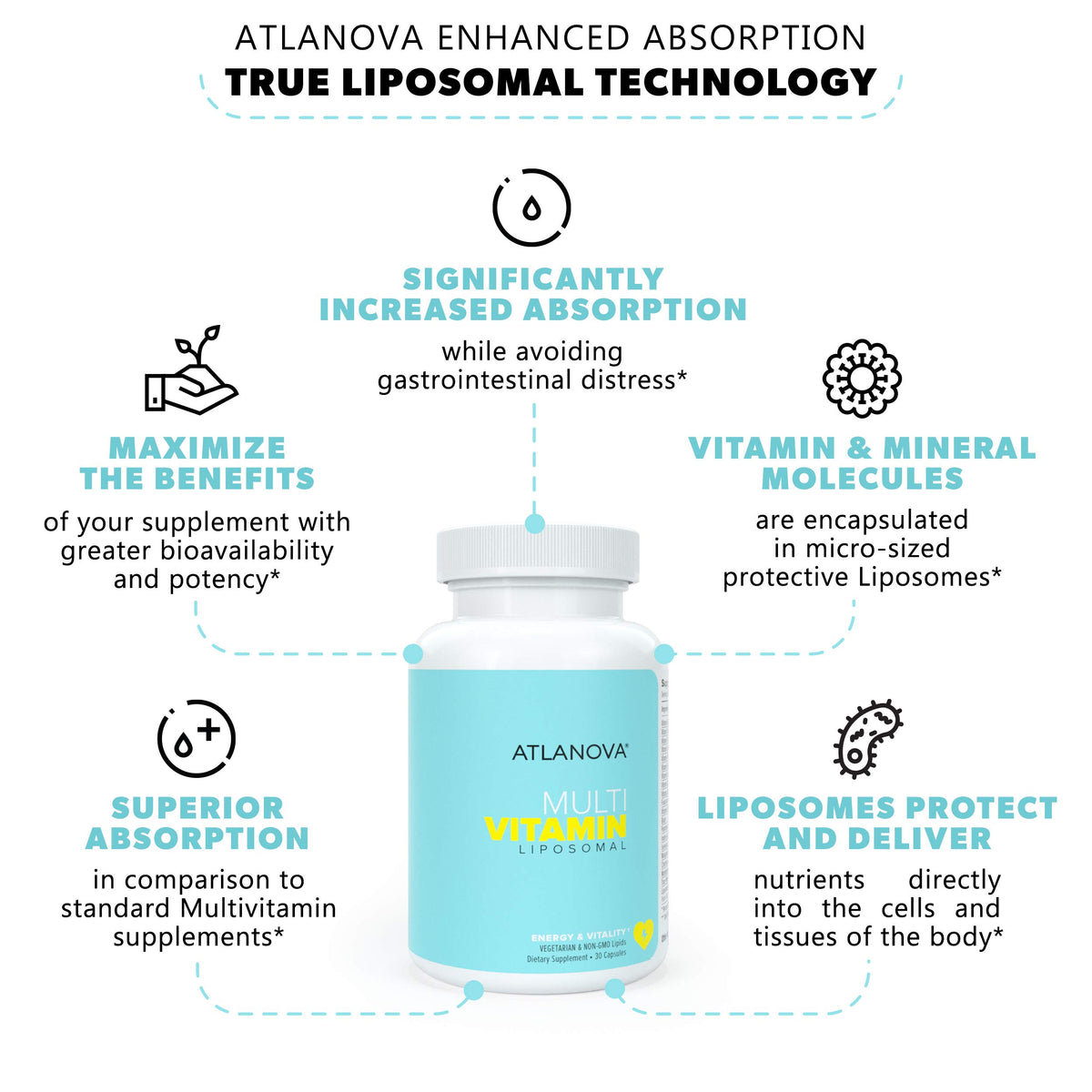 ATLANOVA True Liposomal Multivitamin with Minerals - 30 Capsules - image 3