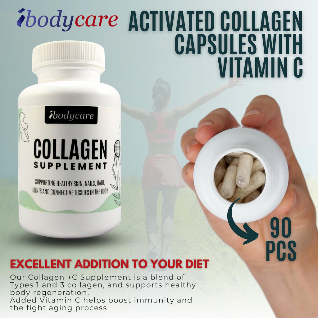 ibodycare Collagen Type 1 & 3 with Vitamin C - 90 Capsules - image 2