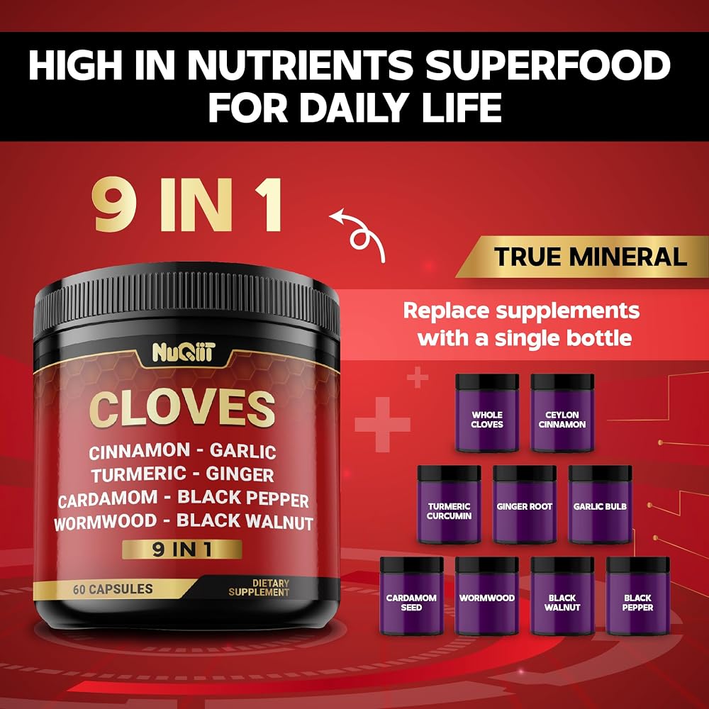 NUQIIT 9in1 Clove Supplement with Cinnamon & Turmeric - 60 Capsules - image 5