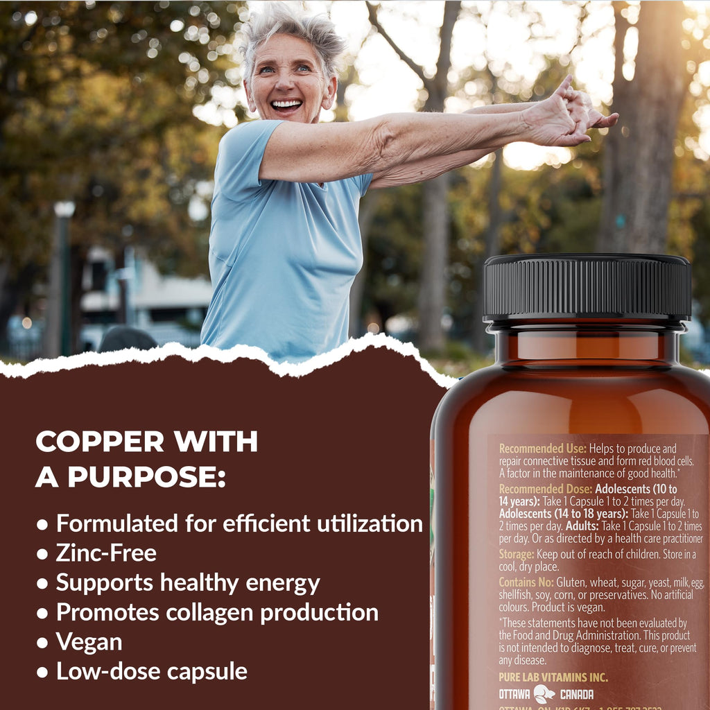 Pure Lab Vitamins Copper Glycinate 1 mg - 60 Vegetarian Capsules - image 4