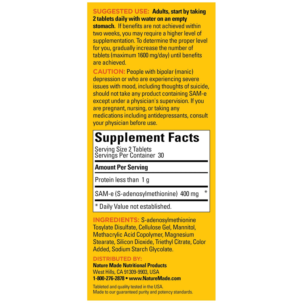 Nature Made SAM-e 200mg Complete for Mood Support - 60 Tablets - image 7