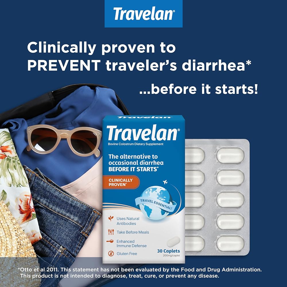 Travelan Anti Diarrhea Pills Digestive Support - 30 Caplets - image 2