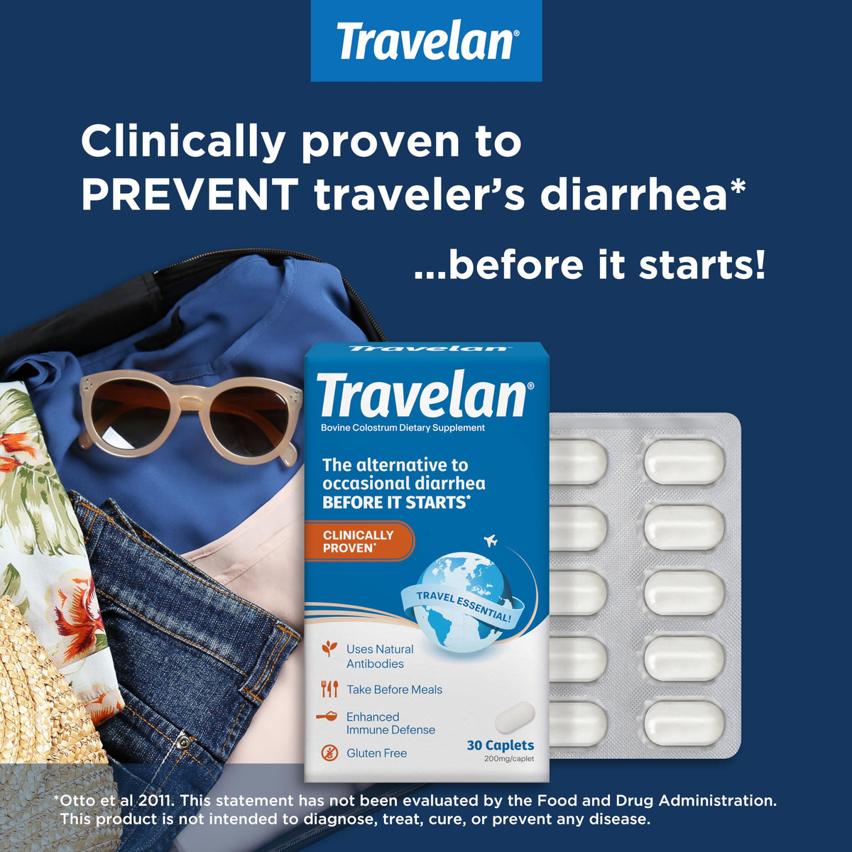 Travelan Anti Diarrhea Pills Digestive Support - 30 Caplets - image 2