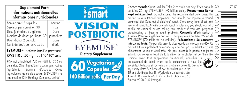 Supersmart Vision Postbiotic 140 Billion Cells - 60 Vegetarian Capsules - image 3