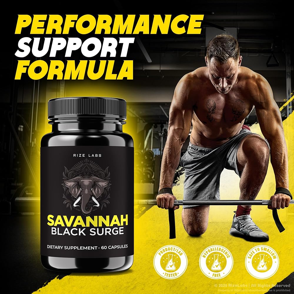 rize labs Savannah Black Surge Pills for Men - 180 Capsules - image 3