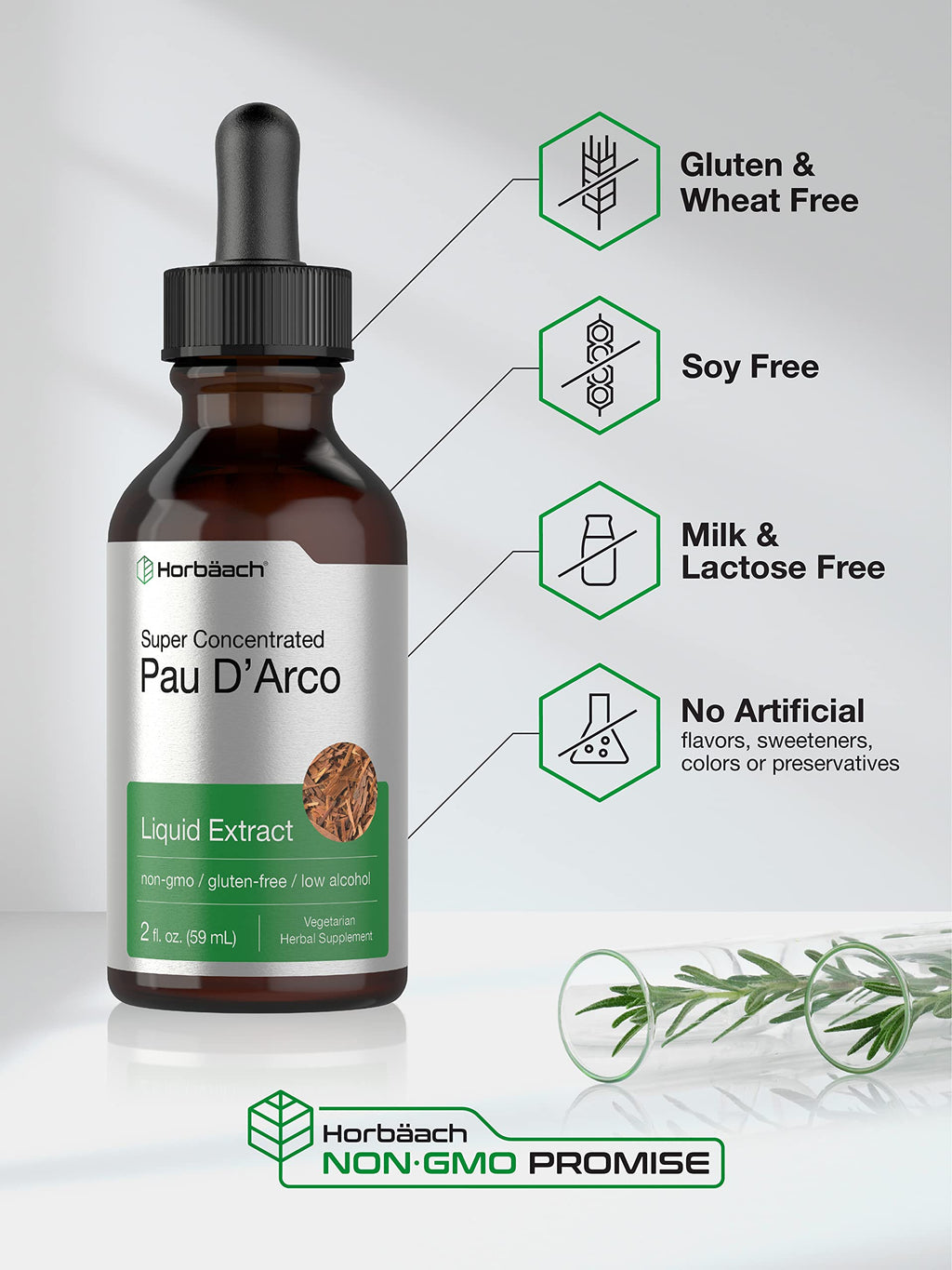 Horbäach Pau D'Arco Tincture Inner Bark Extract - 2 fl oz - image 4