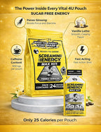 VITAL 4U Screamin Energy Vanilla Latte Energy Shots - 24 Pouches - image 5