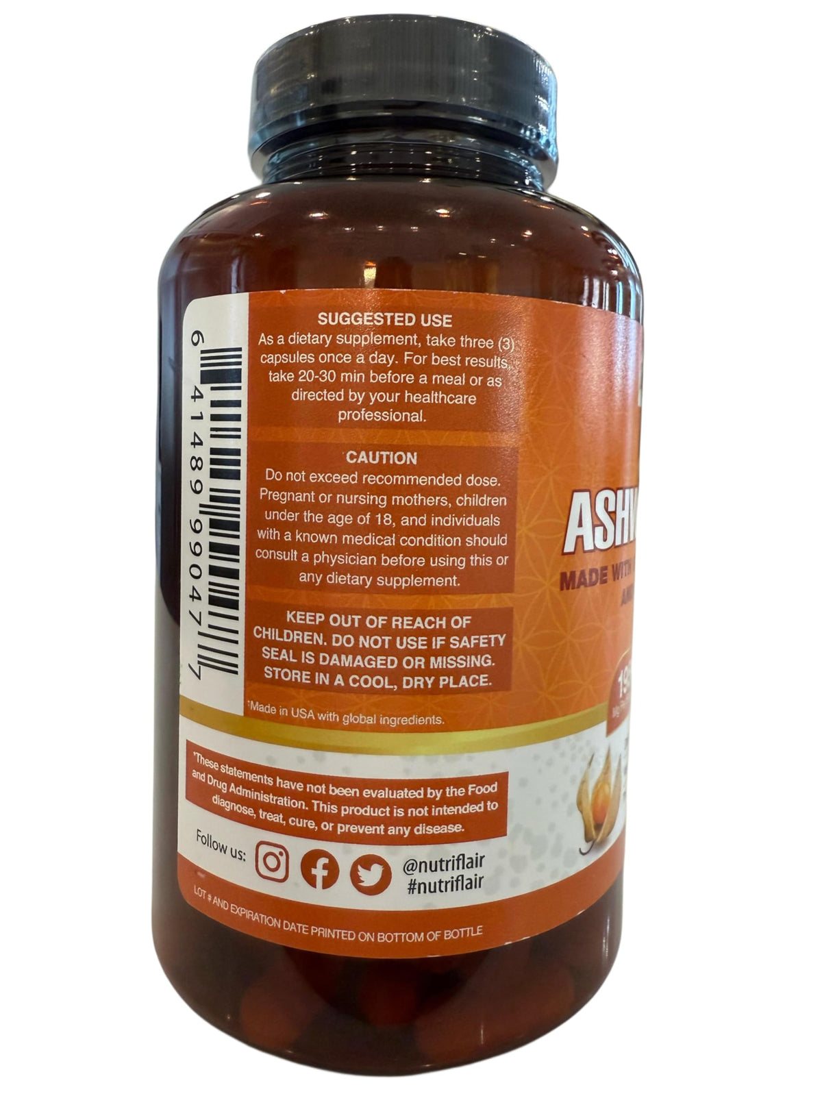NutriFlair Organic Ashwagandha Root Extract Stress Support - 180 Capsules - image 3