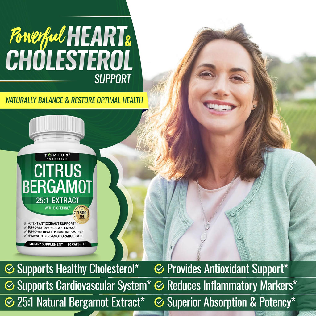 Toplux Citrus Bergamot Supplement 1500mg - 90 Capsules - image 4