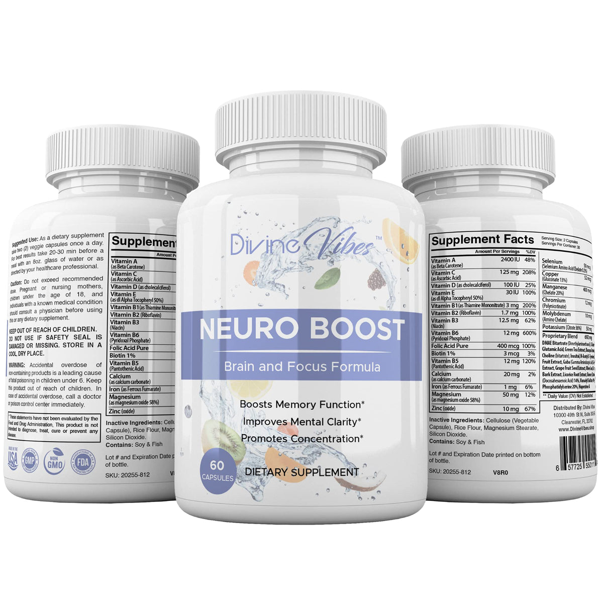 Divine Vibes Brain Support Supplement - 60 Capsules