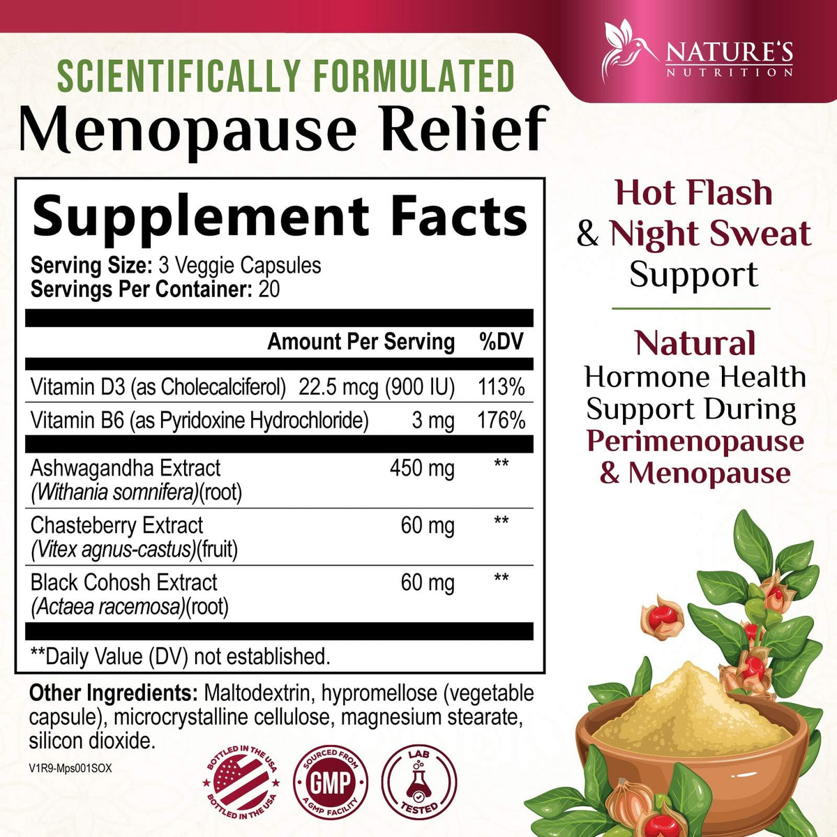 Nature's Nutrition Menopause Supplement with Dong Quai & Black Cohosh - image 2