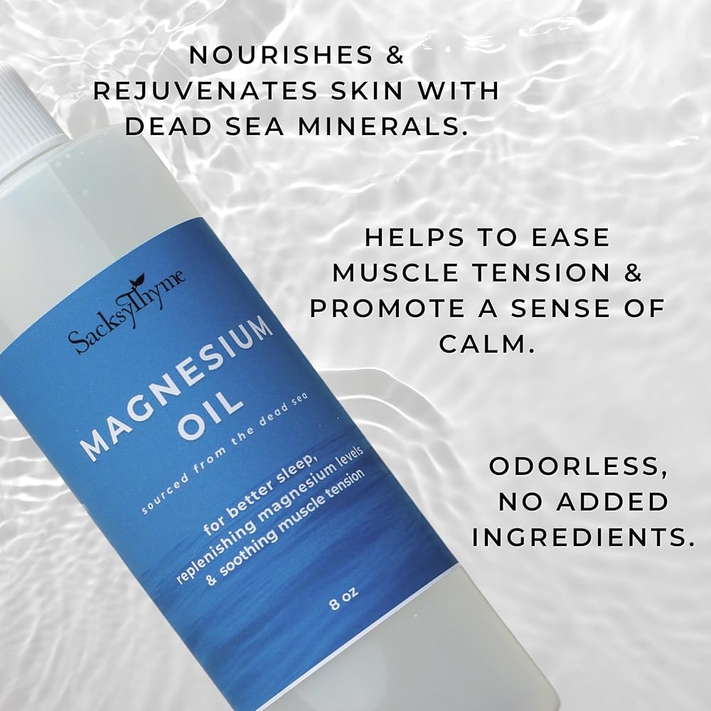 Sacksy Thyme Magnesium Oil Spray for Muscle Relaxation - 8oz - image 3
