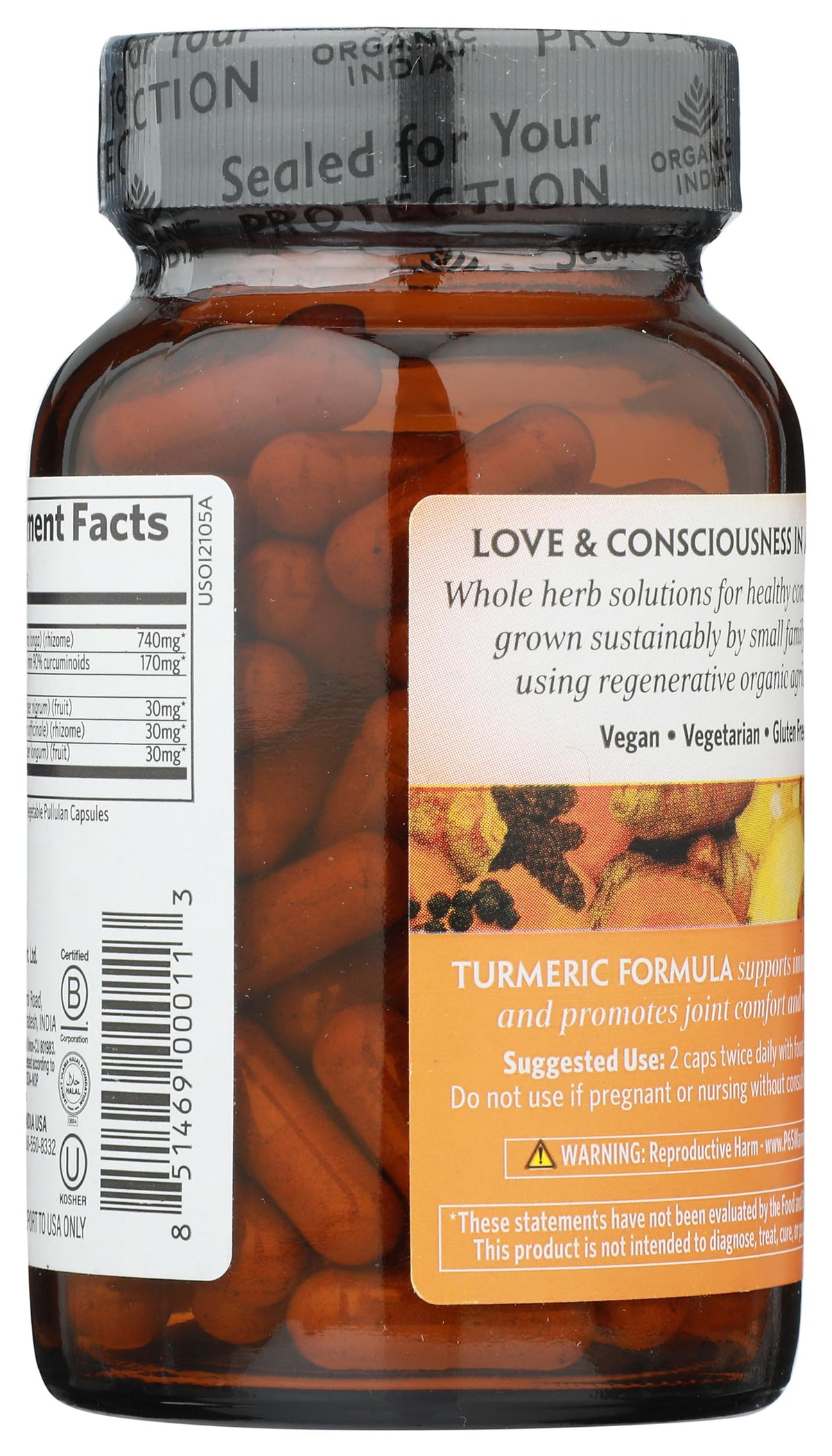 Organic India Turmeric Curcumin Joint Mobility Support - 90 Capsules - image 4