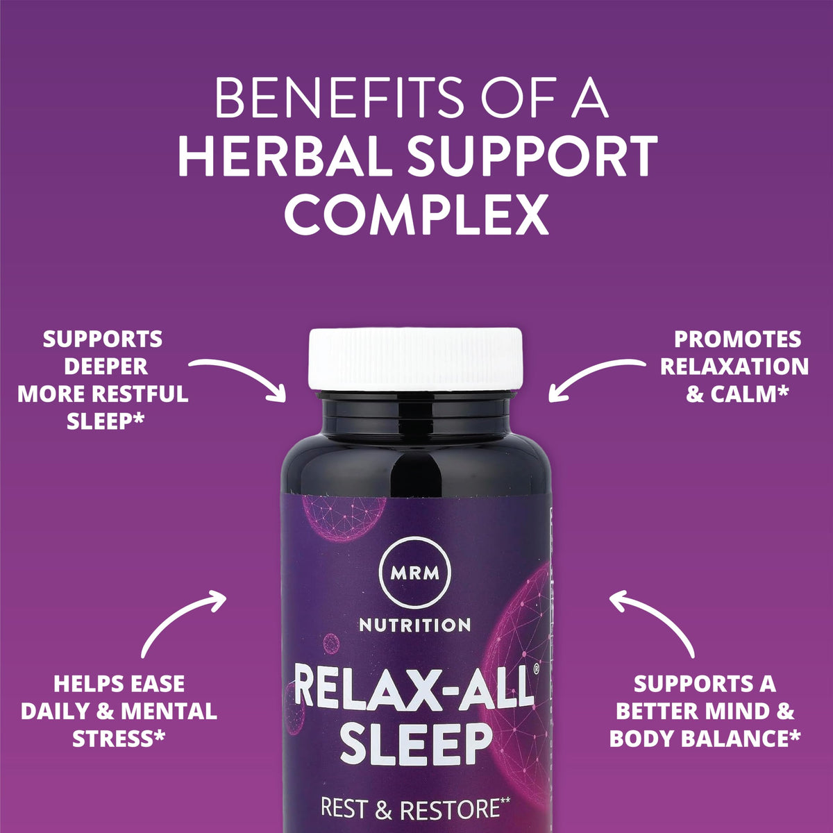 MRM Relax-All Sleep Supplement for Women & Men - 60 Capsules - image 4